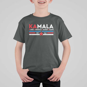 Harris 2024 T Shirt For Kid Make America Laugh Again Kamala Vintage Star TS11 Dark Heather Print Your Wear