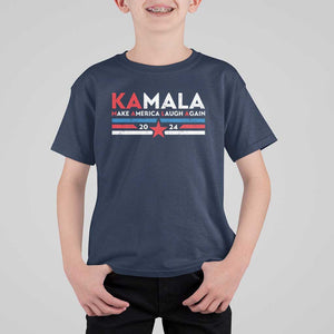 Harris 2024 T Shirt For Kid Make America Laugh Again Kamala Vintage Star TS11 Navy Print Your Wear