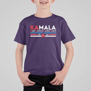 Harris 2024 T Shirt For Kid Make America Laugh Again Kamala Vintage Star TS11 Purple Print Your Wear