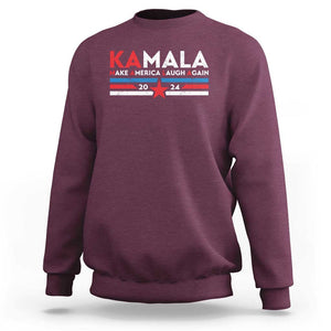 Harris 2024 Sweatshirt Make America Laugh Again Kamala Vintage Star TS11 Maroon Print Your Wear