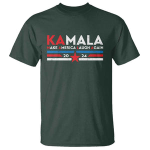 Harris 2024 T Shirt Make America Laugh Again Kamala Vintage Star TS11 Dark Forest Green Print Your Wear