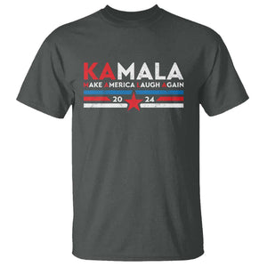 Harris 2024 T Shirt Make America Laugh Again Kamala Vintage Star TS11 Dark Heather Print Your Wear