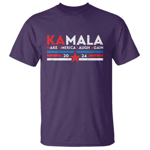 Harris 2024 T Shirt Make America Laugh Again Kamala Vintage Star TS11 Purple Print Your Wear