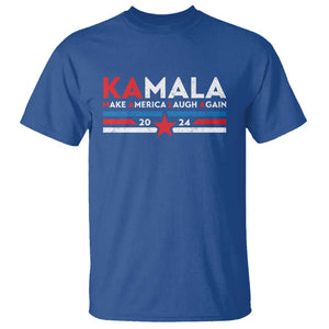 Harris 2024 T Shirt Make America Laugh Again Kamala Vintage Star TS11 Royal Blue Print Your Wear