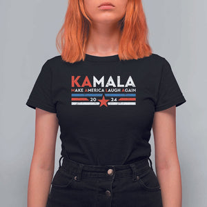 Harris 2024 T Shirt For Women Make America Laugh Again Kamala Vintage Star TS11 Black Print Your Wear