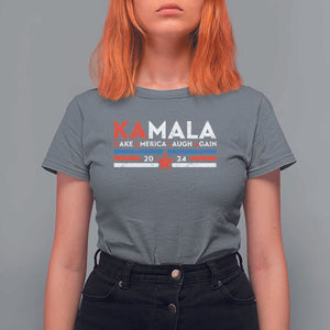 Harris 2024 T Shirt For Women Make America Laugh Again Kamala Vintage Star TS11 Charcoal Print Your Wear