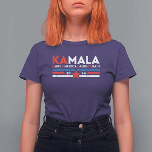 Harris 2024 T Shirt For Women Make America Laugh Again Kamala Vintage Star TS11 Purple Print Your Wear