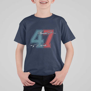 Harris Walz 2024 T Shirt For Kid Kamala Support 47th President Signature TS11 Navy Print Your Wear