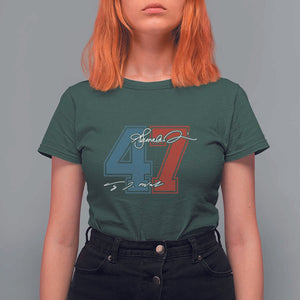 Harris Walz 2024 T Shirt For Women Kamala Support 47th President Signature TS11 Dark Forest Green Print Your Wear