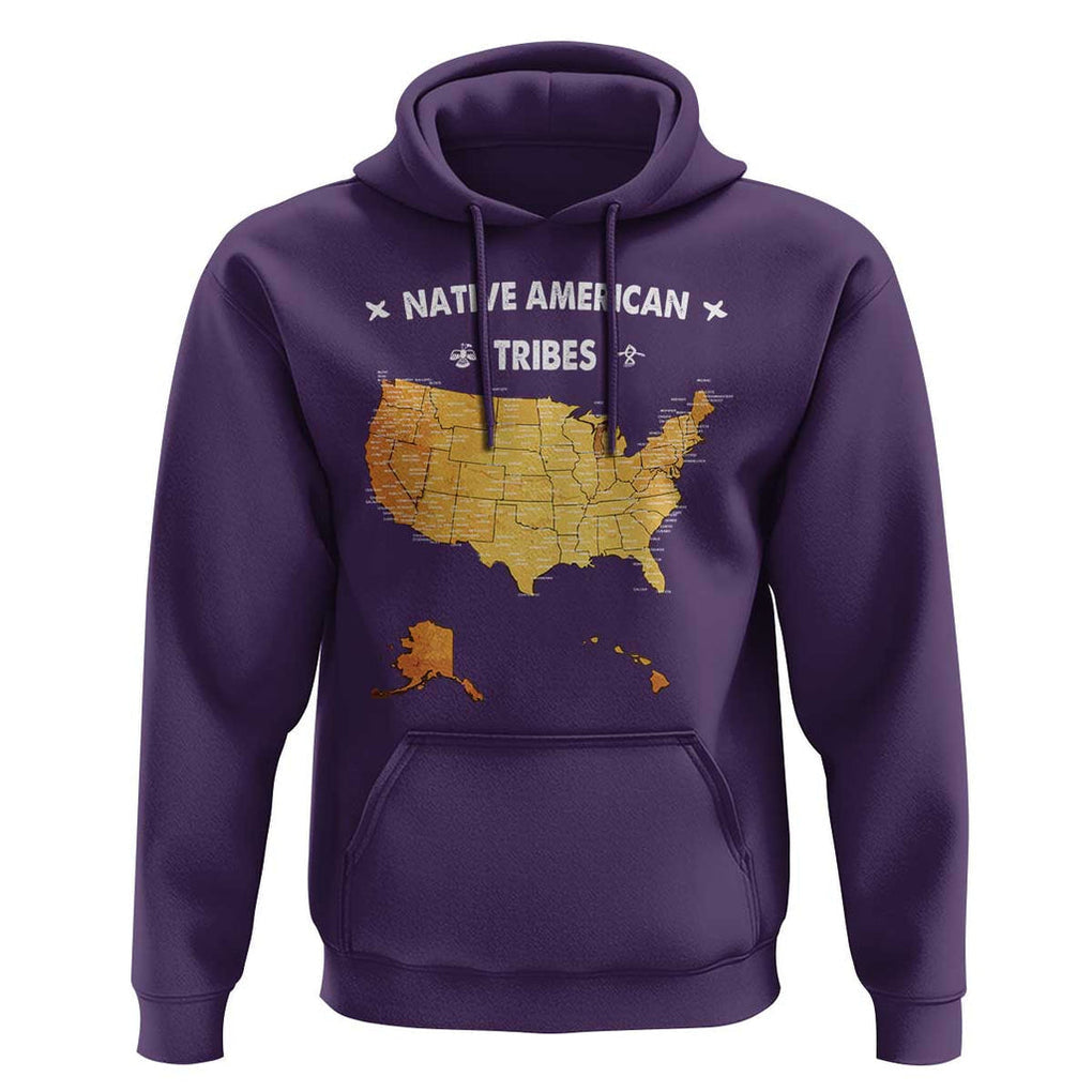 Native American Tribes Hoodie Vintage Native American Map US History TS11 Purple Print Your Wear