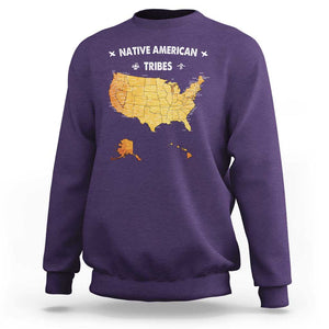 Native American Tribes Sweatshirt Vintage Native American Map US History TS11 Purple Print Your Wear