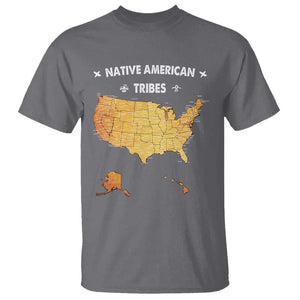 Native American Tribes T Shirt Vintage Native American Map US History TS11 Charcoal Print Your Wear