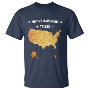 Native American Tribes T Shirt Vintage Native American Map US History TS11 Navy Print Your Wear