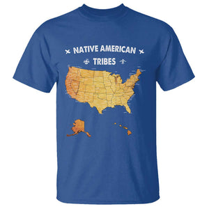 Native American Tribes T Shirt Vintage Native American Map US History TS11 Royal Blue Print Your Wear