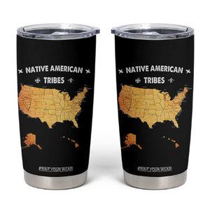 Native American Tribes Tumbler Cup Vintage Native American Map US History TS11 Black Print Your Wear
