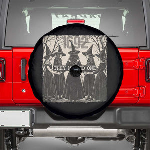 1692 They Missed One Spare Tire Cover Halloween Feminist Witch Trials TS11 Black Print Your Wear