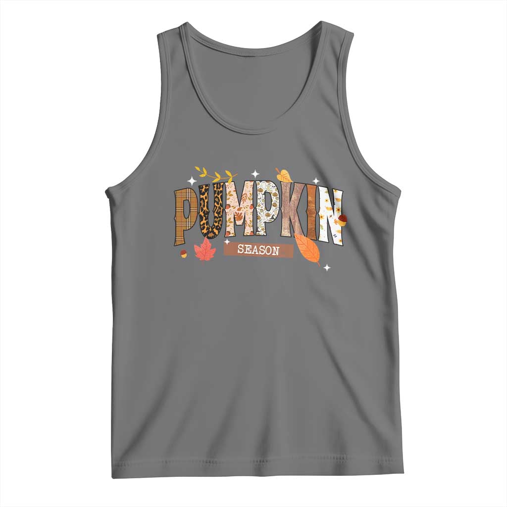 Pumpkin Season Tank Top Fall Autumn Harvest Season Thanksgiving TS11 Black Heather Print Your Wear