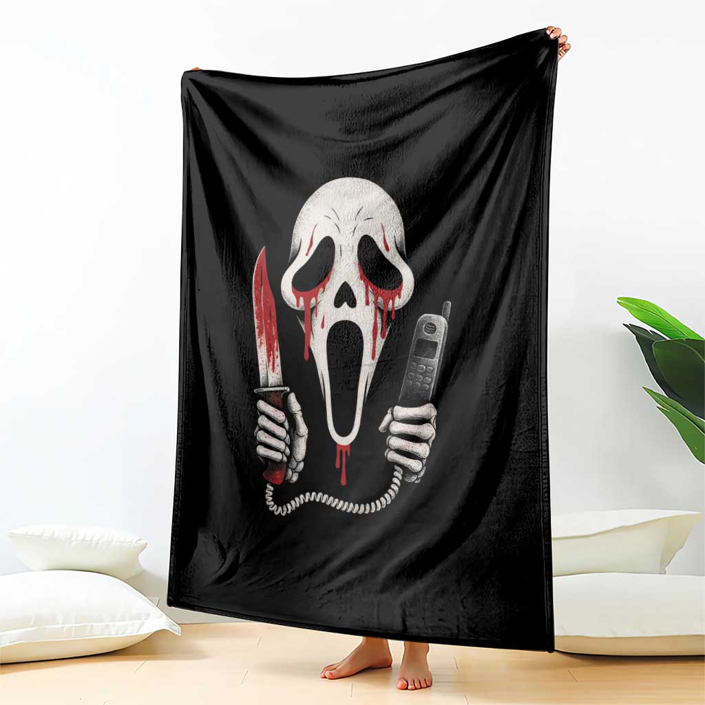 Funny Halloween Scary Face Ghost Throw Blanket Horror Slasher Bloody Knife TS11 Print Your Wear