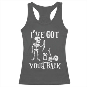 Funny I Got Your Back Racerback Tank Top Halloween Skeleton Skull TS11 Dark Heather Print Your Wear