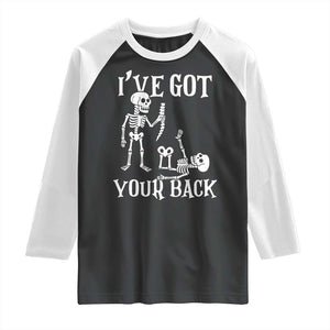Funny I Got Your Back Raglan Shirt Halloween Skeleton Skull TS11 Black White Print Your Wear