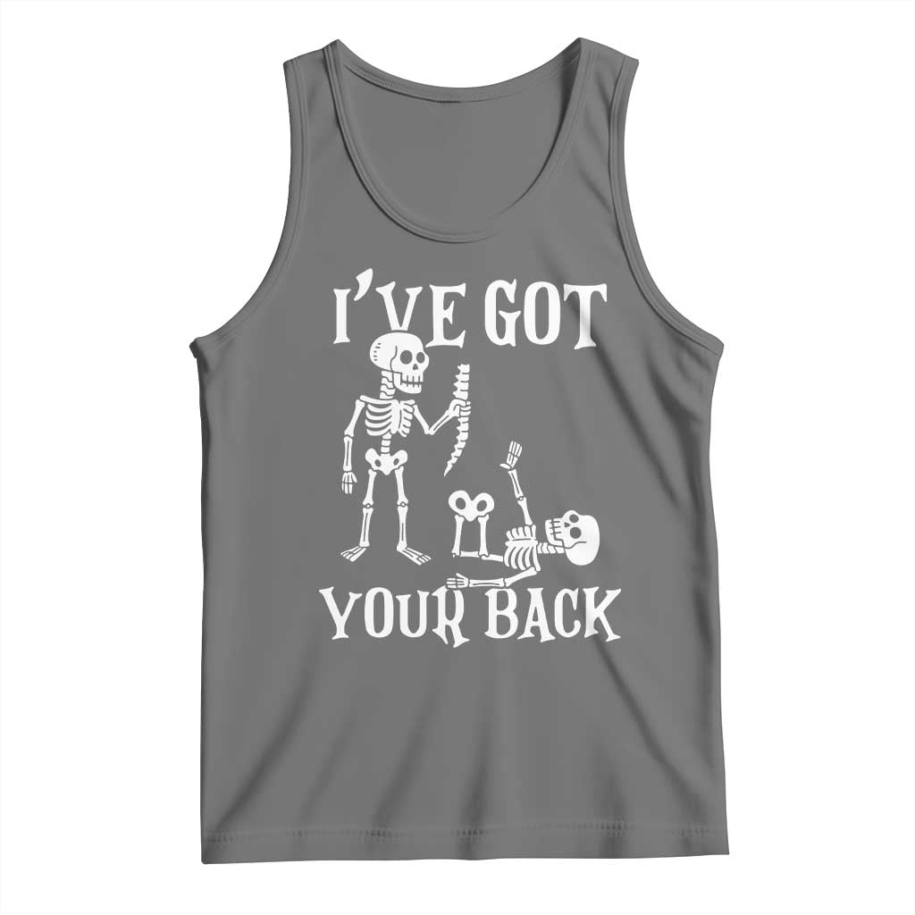 Funny I Got Your Back Tank Top Halloween Skeleton Skull TS11 Black Heather Print Your Wear