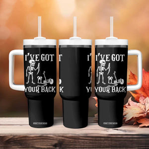 Funny I Got Your Back Tumbler With Handle Halloween Skeleton Skull TS11 Print Your Wear