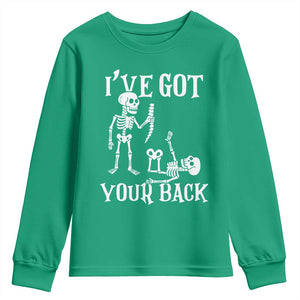 Funny I Got Your Back Youth Sweatshirt Halloween Skeleton Skull TS11 Irish Green Print Your Wear