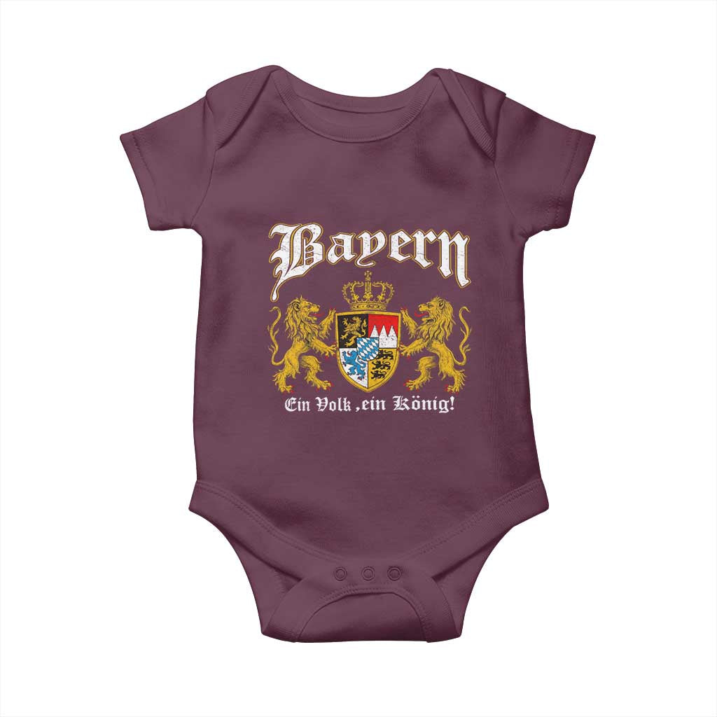 Bavarian German Pride Baby Onesie Bayern Ein Volk Ein Konig TS11 Maroon Print Your Wear