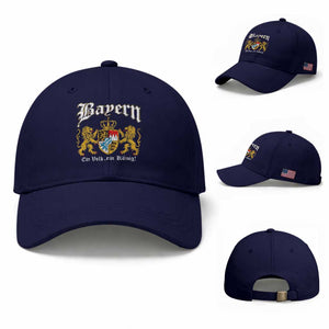 Bavarian German Pride Baseball Cap Bayern Ein Volk Ein Konig TS11 Baseball Cap Universal Fit Dark Blue Print Your Wear