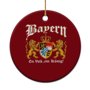 Bavarian German Pride Ceramic Ornament Bayern Ein Volk Ein Konig TS11 1pc Red Print Your Wear