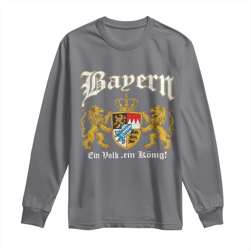 Bavarian German Pride Long Sleeve Shirt Bayern Ein Volk Ein Konig TS11 Charcoal Print Your Wear