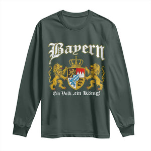 Bavarian German Pride Long Sleeve Shirt Bayern Ein Volk Ein Konig TS11 Dark Forest Green Print Your Wear