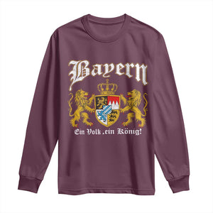Bavarian German Pride Long Sleeve Shirt Bayern Ein Volk Ein Konig TS11 Maroon Print Your Wear