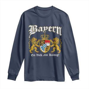 Bavarian German Pride Long Sleeve Shirt Bayern Ein Volk Ein Konig TS11 Navy Print Your Wear