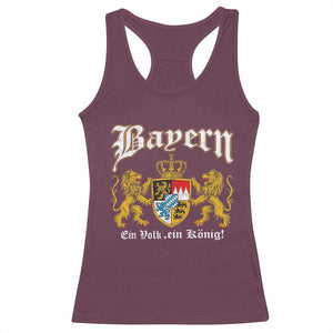 Bavarian German Pride Racerback Tank Top Bayern Ein Volk Ein Konig TS11 Maroon Print Your Wear