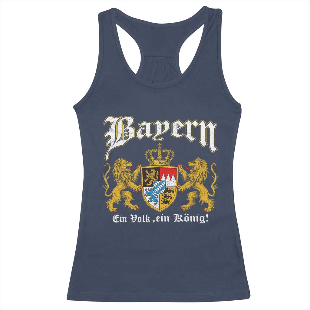 Bavarian German Pride Racerback Tank Top Bayern Ein Volk Ein Konig TS11 Navy Print Your Wear