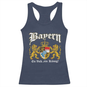 Bavarian German Pride Racerback Tank Top Bayern Ein Volk Ein Konig TS11 Navy Print Your Wear
