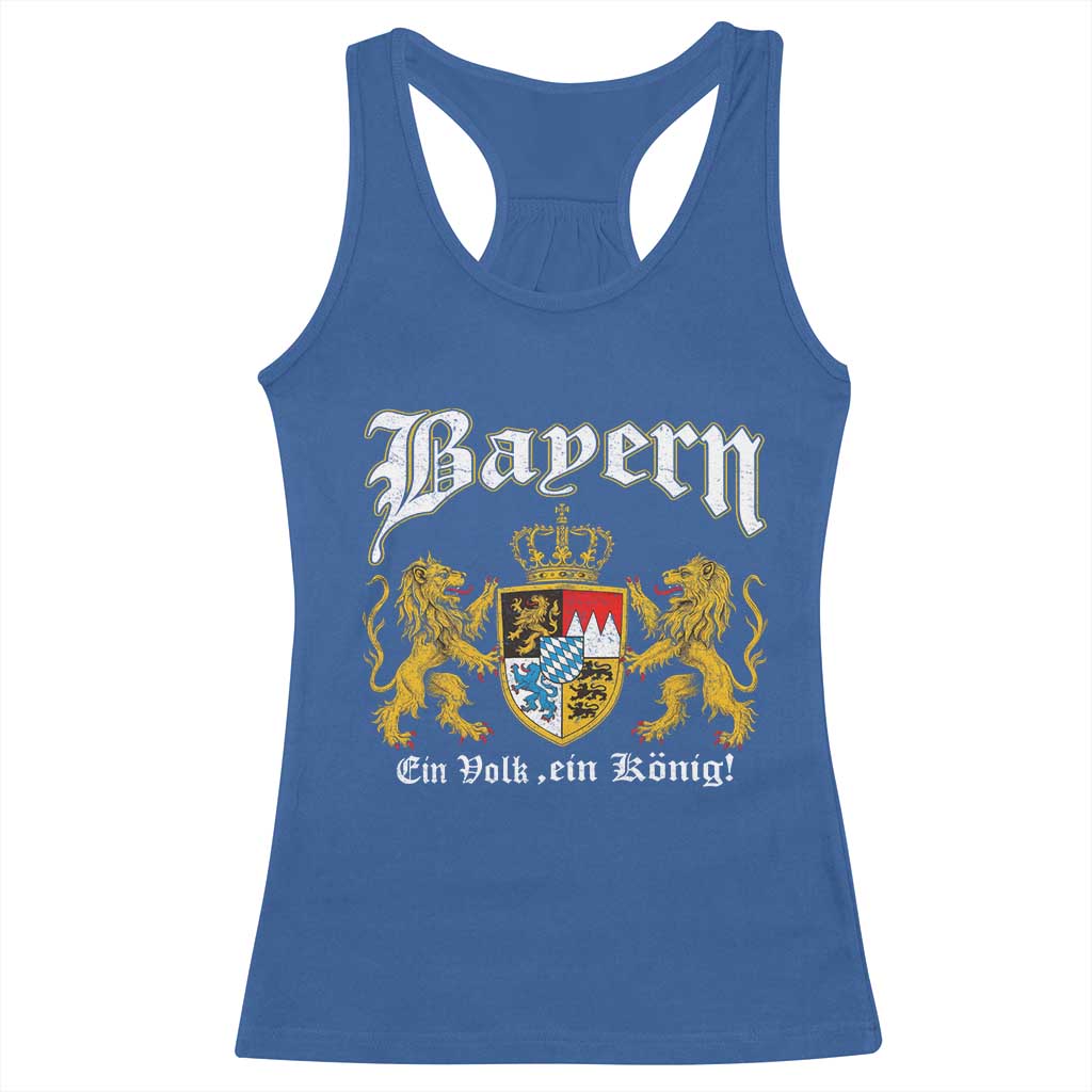 Bavarian German Pride Racerback Tank Top Bayern Ein Volk Ein Konig TS11 Royal Blue Print Your Wear
