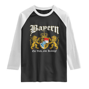 Bavarian German Pride Raglan Shirt Bayern Ein Volk Ein Konig TS11 Black White Print Your Wear