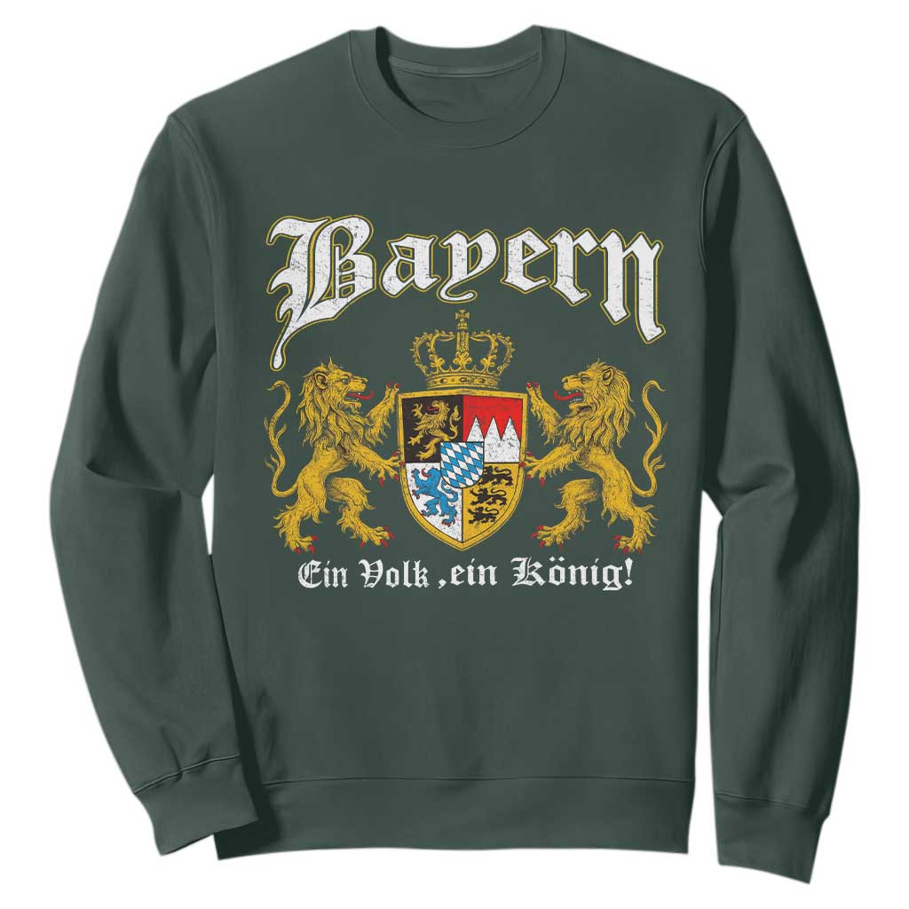 Bavarian German Pride Sweatshirt Bayern Ein Volk Ein Konig TS11 Dark Forest Green Print Your Wear
