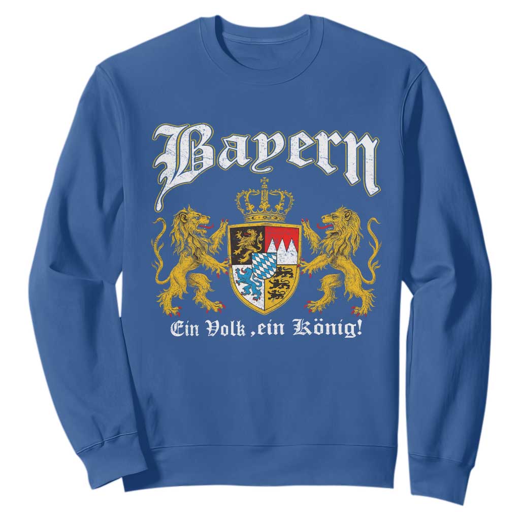 Bavarian German Pride Sweatshirt Bayern Ein Volk Ein Konig TS11 Royal Blue Print Your Wear