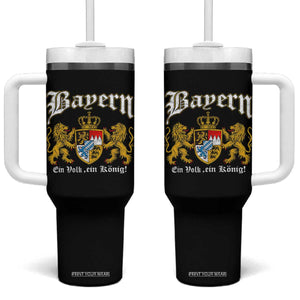 Bavarian German Pride Tumbler With Handle Bayern Ein Volk Ein Konig TS11 One Size: 40 oz Black Print Your Wear
