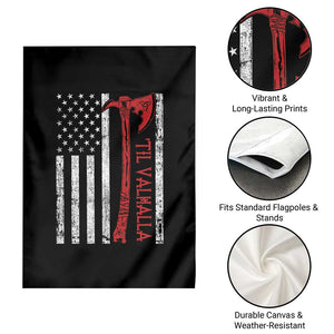 Viking Til Valhalla Garden Flag Norse Mythology Axe USA Flag TS11 Print Your Wear