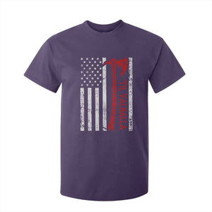 Viking Til Valhalla T Shirt For Kid Norse Mythology Axe USA Flag TS11 Purple Print Your Wear