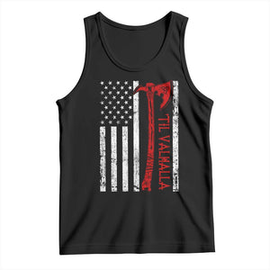 Viking Til Valhalla Tank Top Norse Mythology Axe USA Flag TS11 Black Print Your Wear