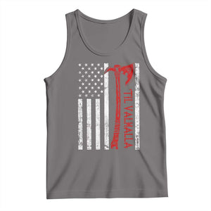 Viking Til Valhalla Tank Top Norse Mythology Axe USA Flag TS11 Deep Heather Print Your Wear