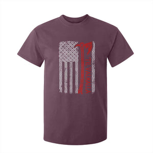 Viking Til Valhalla T Shirt For Kid Norse Mythology Axe Celtic Knot USA Flag TS11 Maroon Print Your Wear