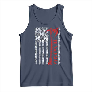 Viking Til Valhalla Tank Top Norse Mythology Axe Celtic Knot USA Flag TS11 Navy Print Your Wear