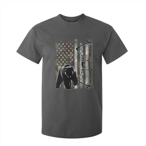 Bear Bowhunting Bow Archery Vintage Camo American Flag T Shirt For Kid TS11 Dark Heather Print Your Wear