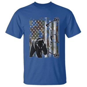 Bear Bowhunting Bow Archery Vintage Camo American Flag T Shirt TS11 Royal Blue Print Your Wear